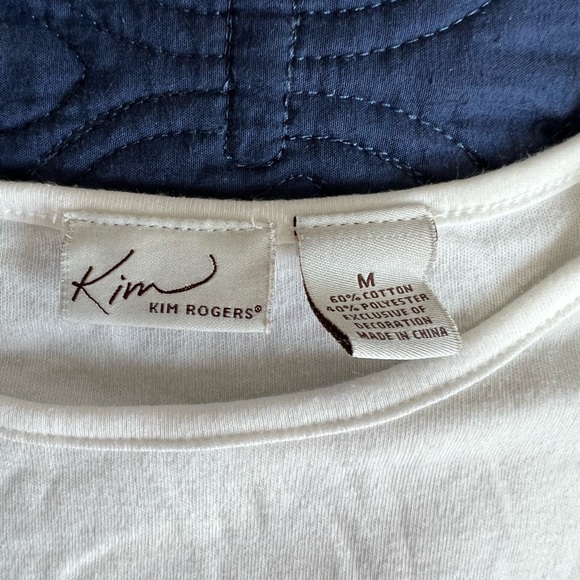 Size medium Kim Rogers long sleeve Tshirt. Embellished ribbon & beaded stocking - Picture 3 of 3